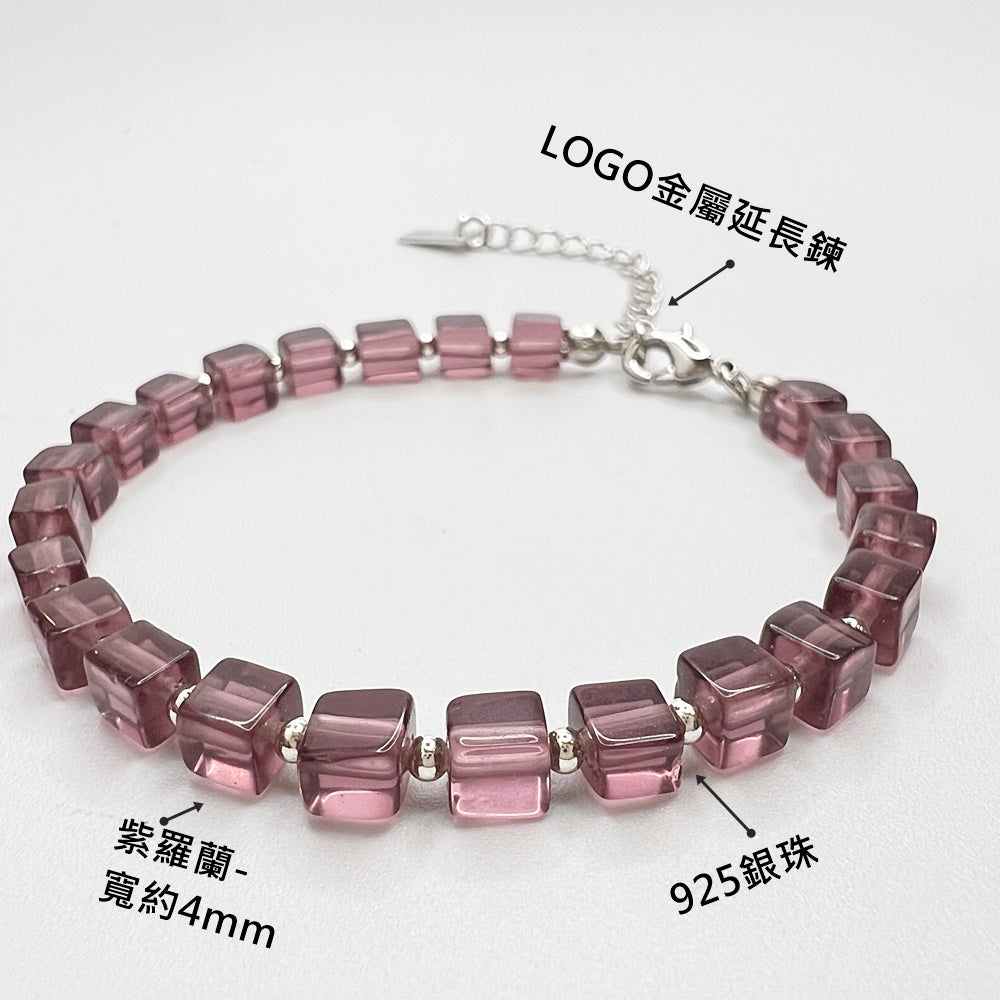 925 silver beads x natural stone bracelet - black agate - violet - aventurine - olive jade - crystal - sterling silver bracelet - metal pendant extension chain - width about 4mm - wrist circumference 15-20cm