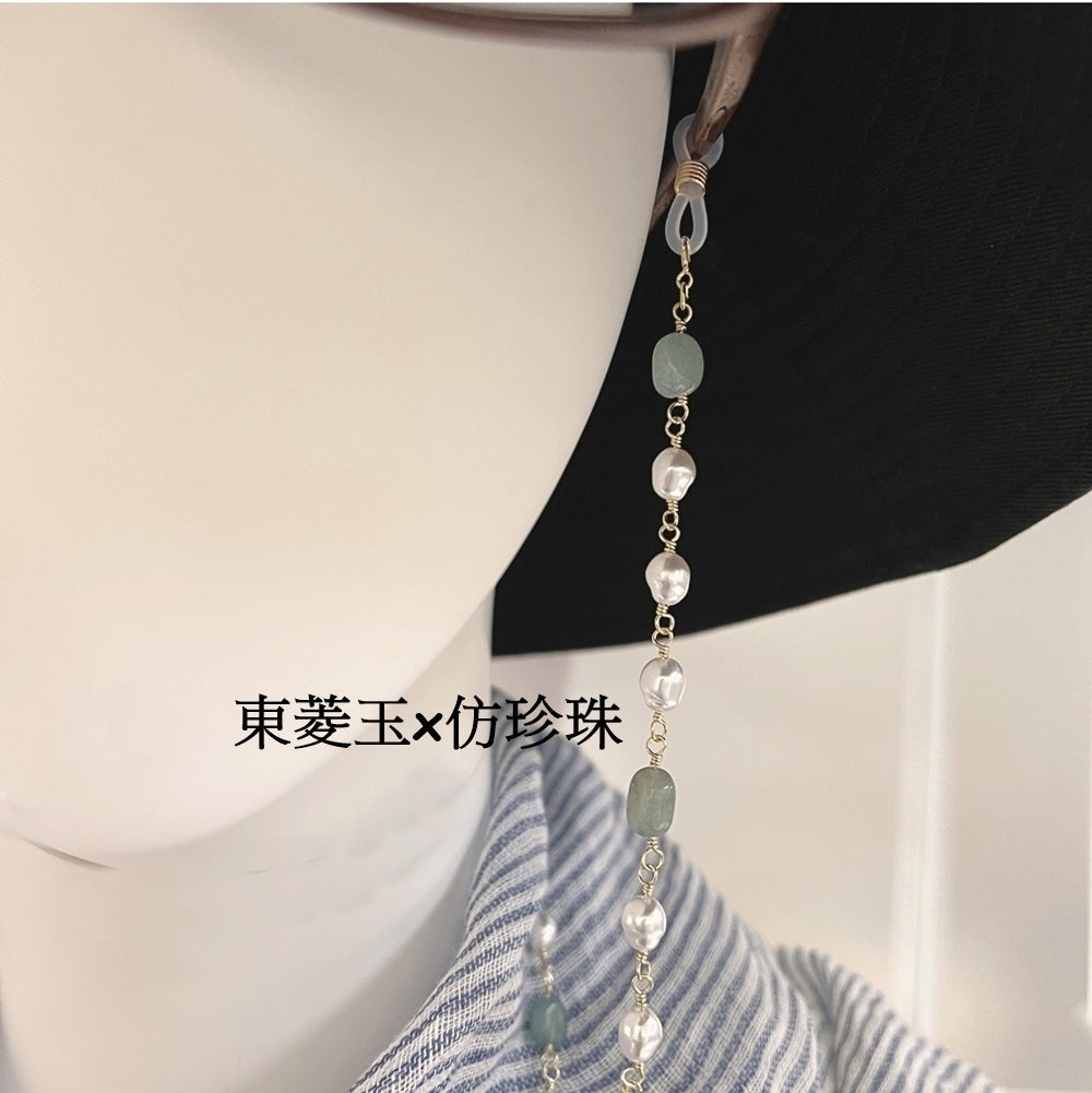多用途仿珍珠中長鍊-項鍊-眼鏡鍊-藍芽耳機鍊-口罩鍊