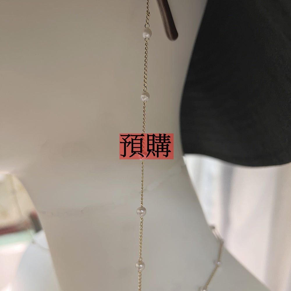 多用途仿珍珠中長鍊-項鍊-眼鏡鍊-藍芽耳機鍊-口罩鍊
